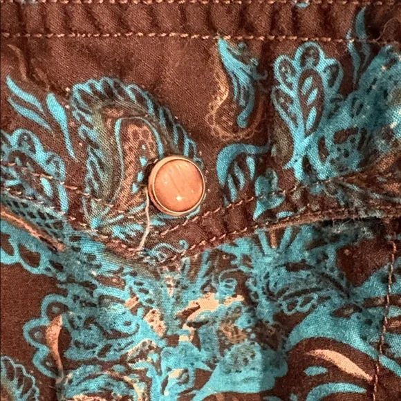 Men's Blue Paisley Western Button Up Shirt Cody James Authentic Western Wear - Picture 16 of 17